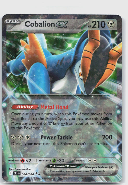 Cobalion ex Holo Double Rare ME04: Chaos Rising 064/086 NM