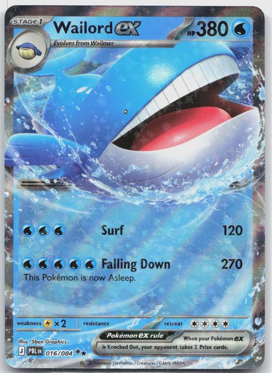 Wailord ex Holo Double Rare ME05: Pitch Black 016/084 NM