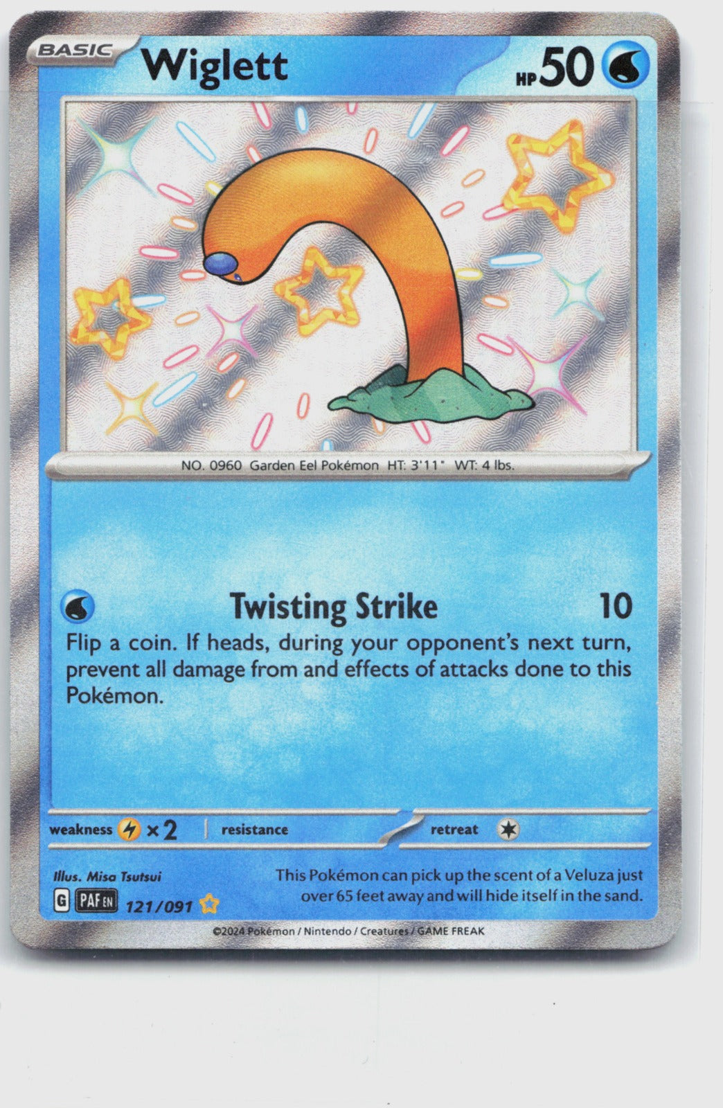 Wiglett Holo Shiny Rare SV: Paldean Fates 121/091 NM