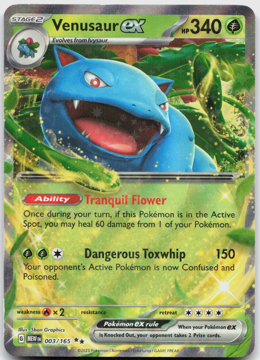 Venusaur ex Holo Double Rare SV: Scarlet & Violet 151 003/165 NM
