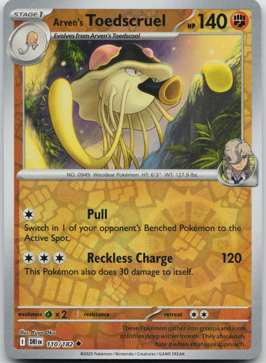 Arven's Toedscruel Reverse Holo Uncommon SV10: Destined Rivals 110/182 NM