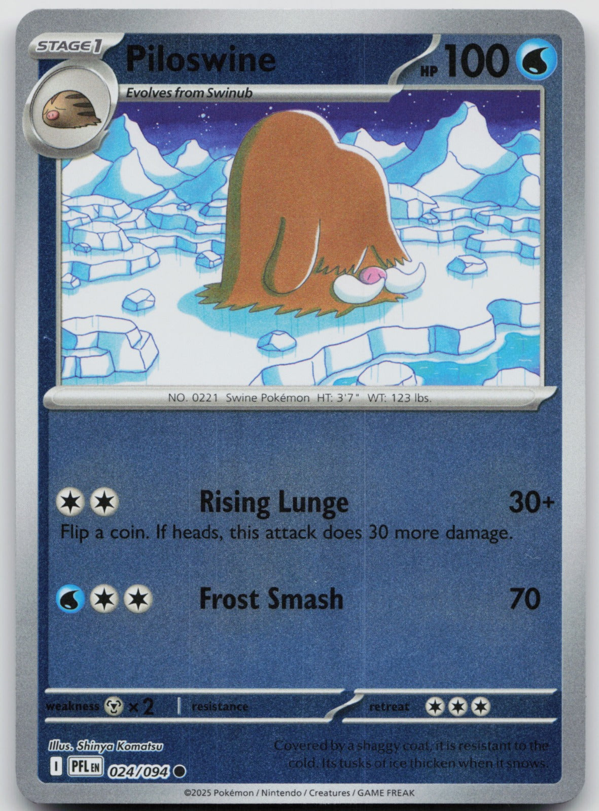 Piloswine Reverse Holo Common ME02: Phantasmal Flames 024/094 NM
