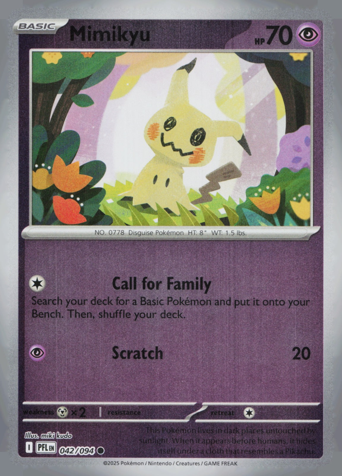 Mimikyu Reverse Holo Common ME02: Phantasmal Flames 042/094 NM