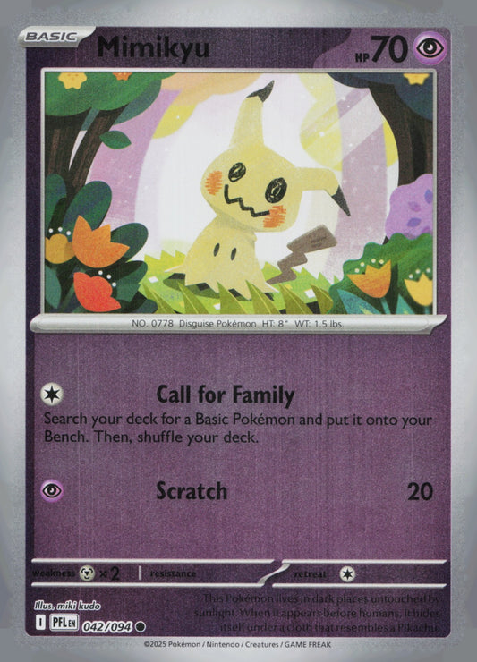 Mimikyu Reverse Holo Common ME02: Phantasmal Flames 042/094 NM