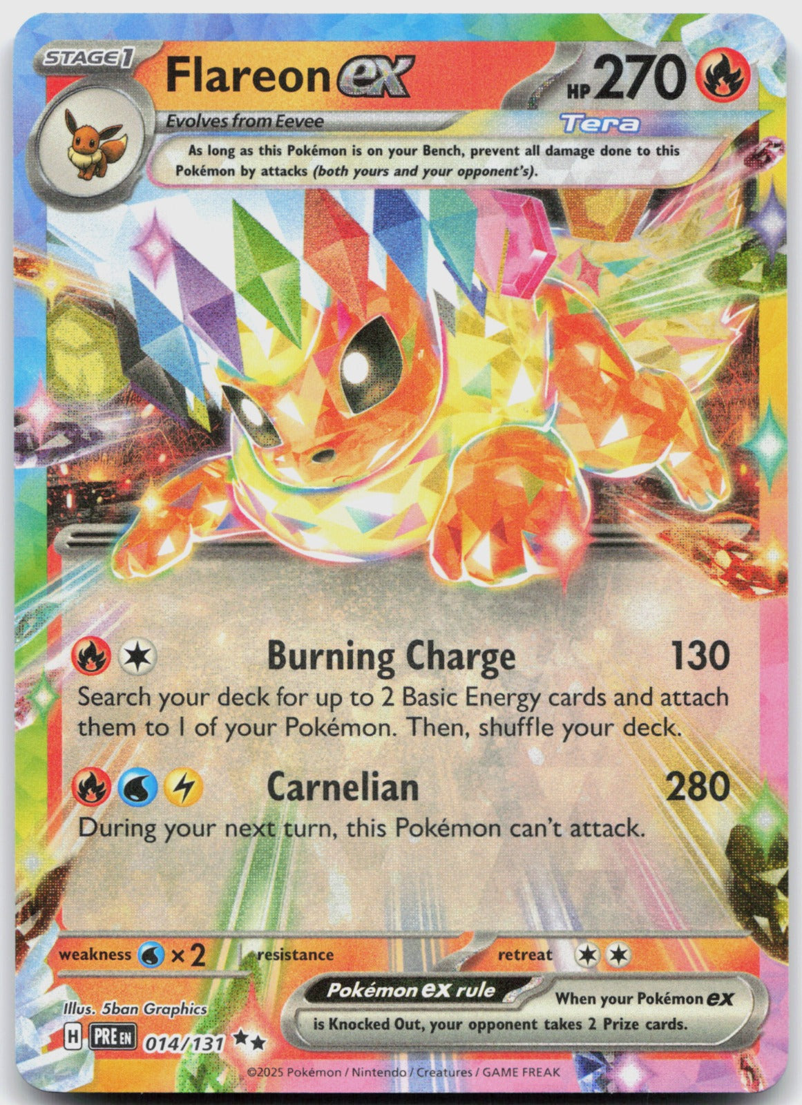 Flareon ex Holo Double Rare SV: Prismatic Evolutions 014/131 NM