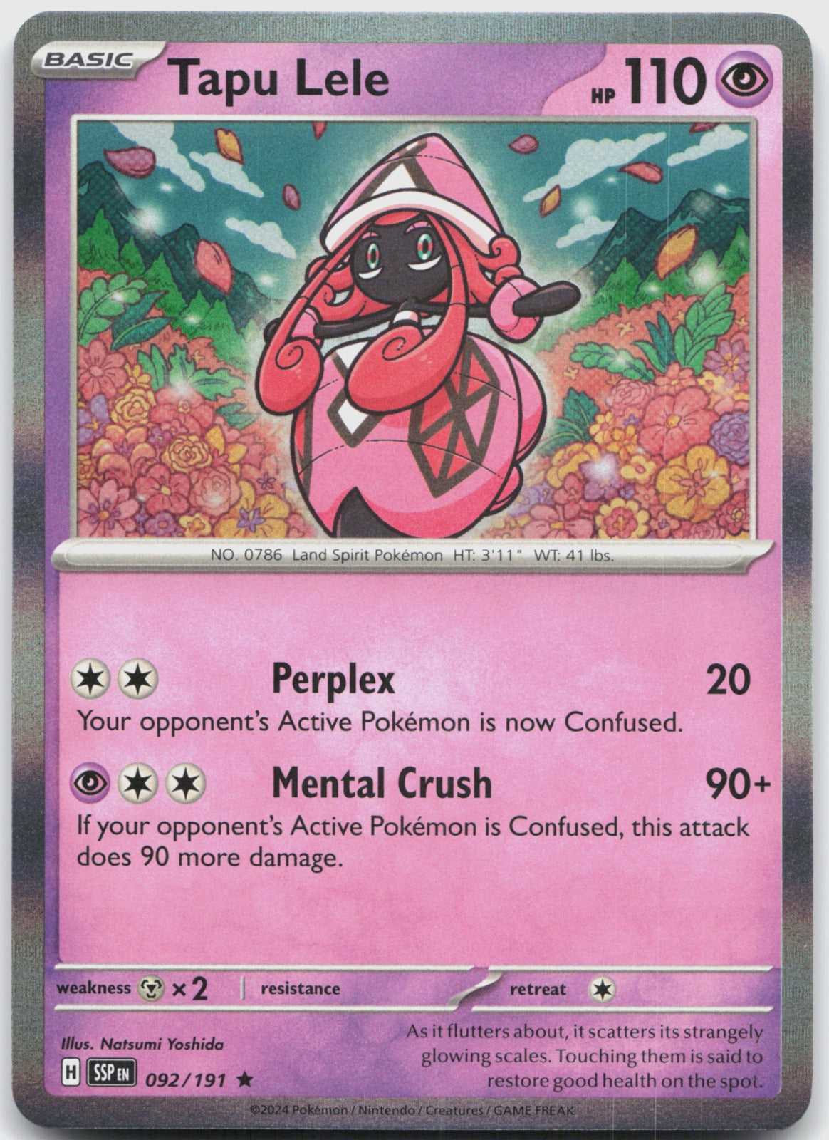 Tapu Lele Holo Rare SV08: Surging Sparks 092/191 NM