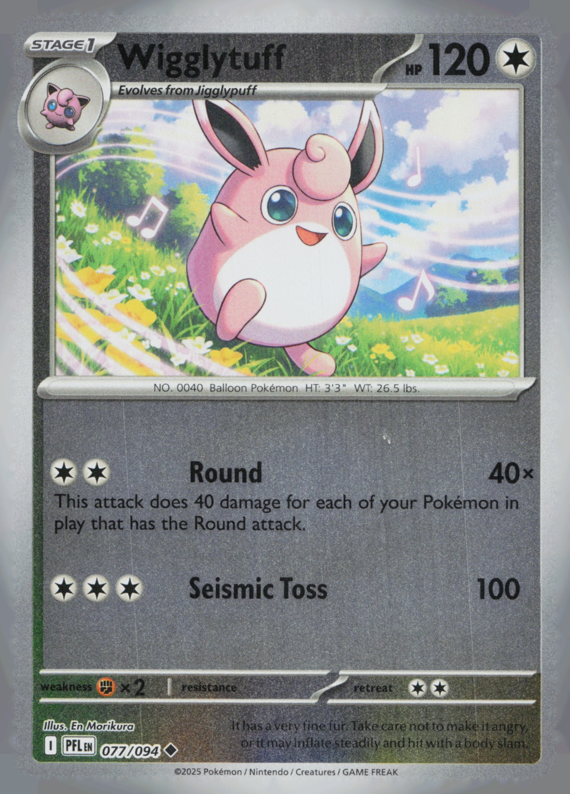 Wigglytuff Reverse Holo Uncommon ME02: Phantasmal Flames 077/094 LP