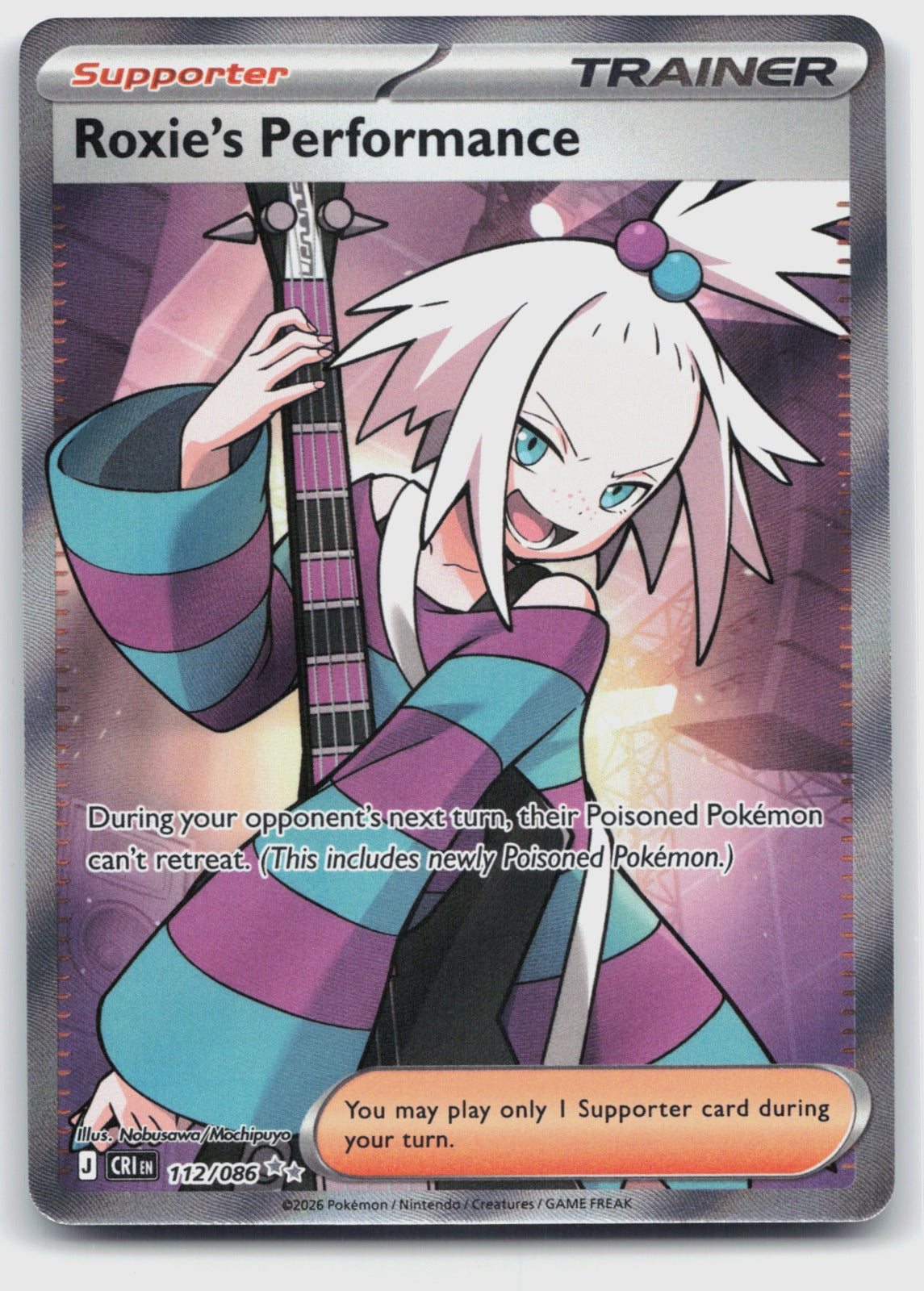 Roxie's Performance Holo Ultra Rare ME04: Chaos Rising 112/086 NM