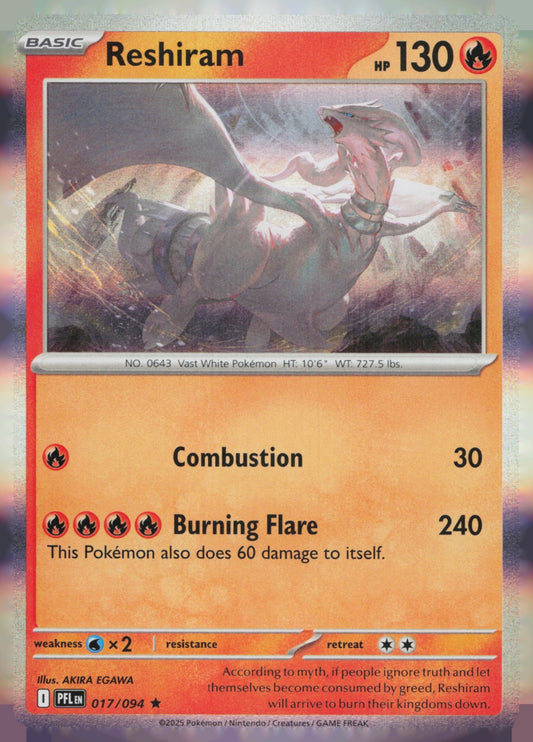Reshiram Holo Rare ME02: Phantasmal Flames 017/094 NM