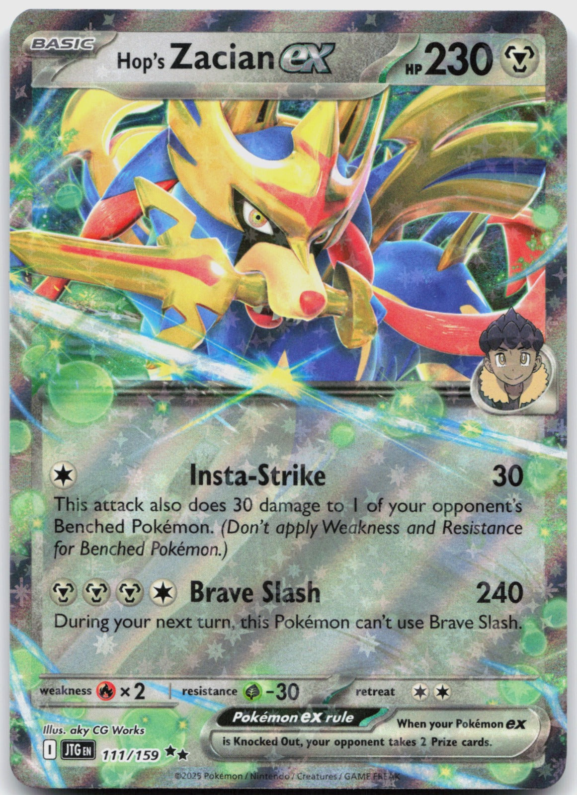 Hop's Zacian ex Holo Double Rare SV09: Journey Together 111/159 NM