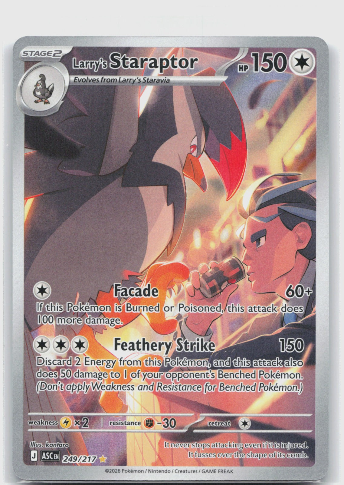Larry's Staraptor Holo Illustration Rare ME: Ascended Heroes 249/217 NM