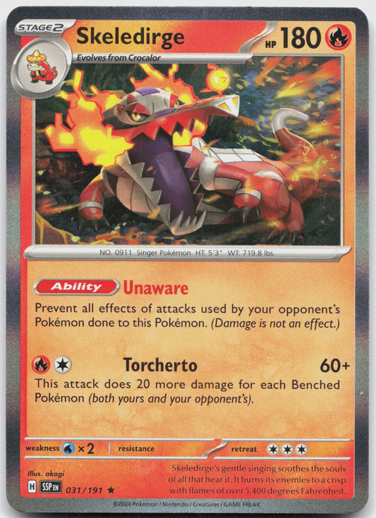 Skeledirge Holo Rare SV08: Surging Sparks 031/191 NM