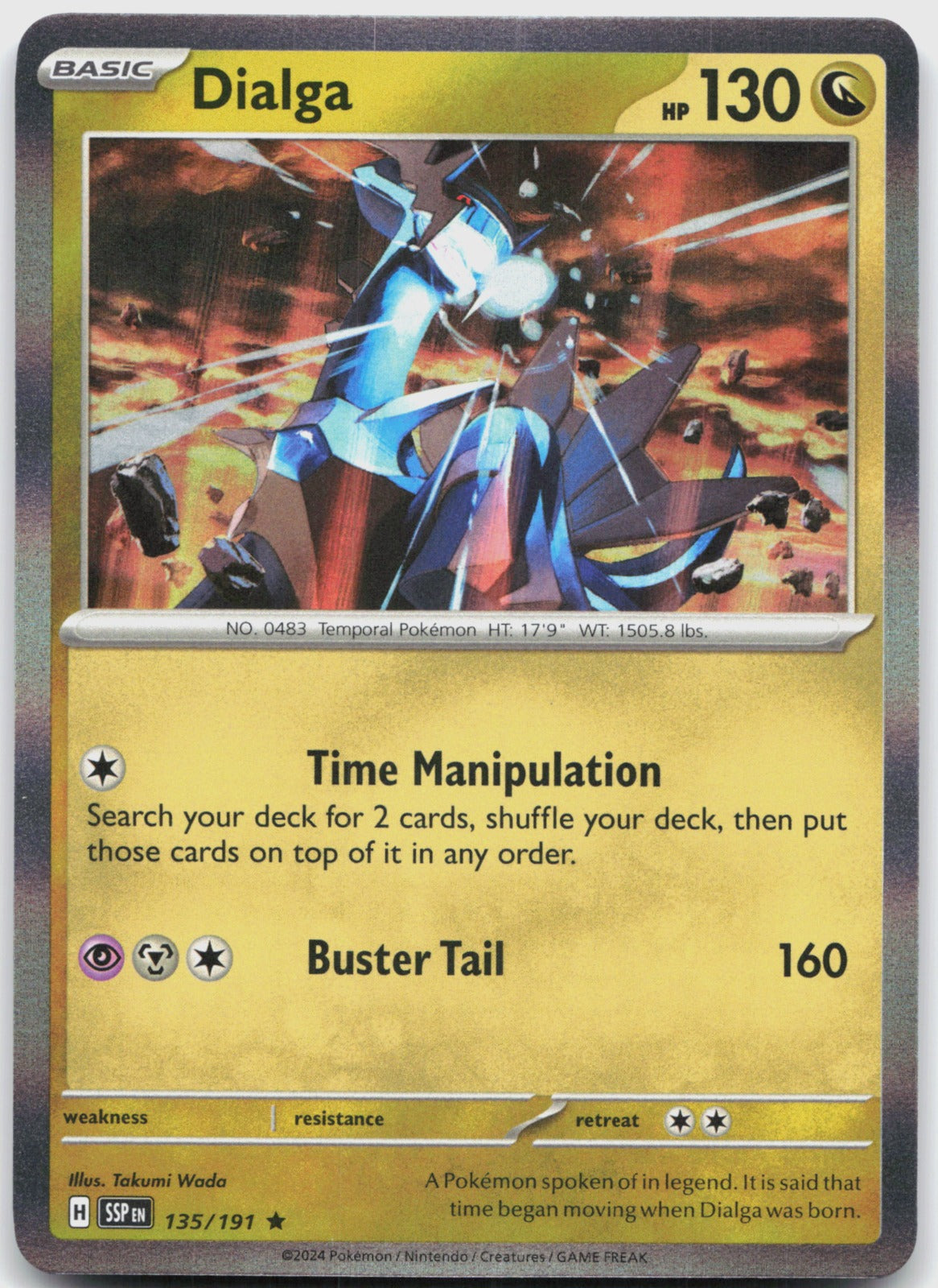Dialga Holo Rare SV08: Surging Sparks 135/191 NM