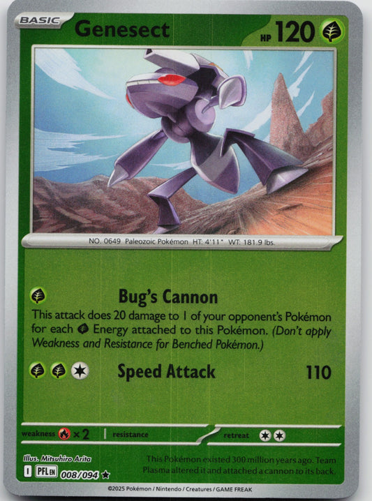 Genesect Reverse Holo Rare ME02: Phantasmal Flames 008/094 NM