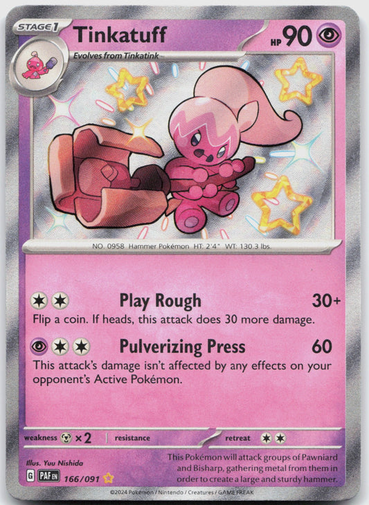 Tinkatuff Holo Shiny Rare SV: Paldean Fates 166/091 NM