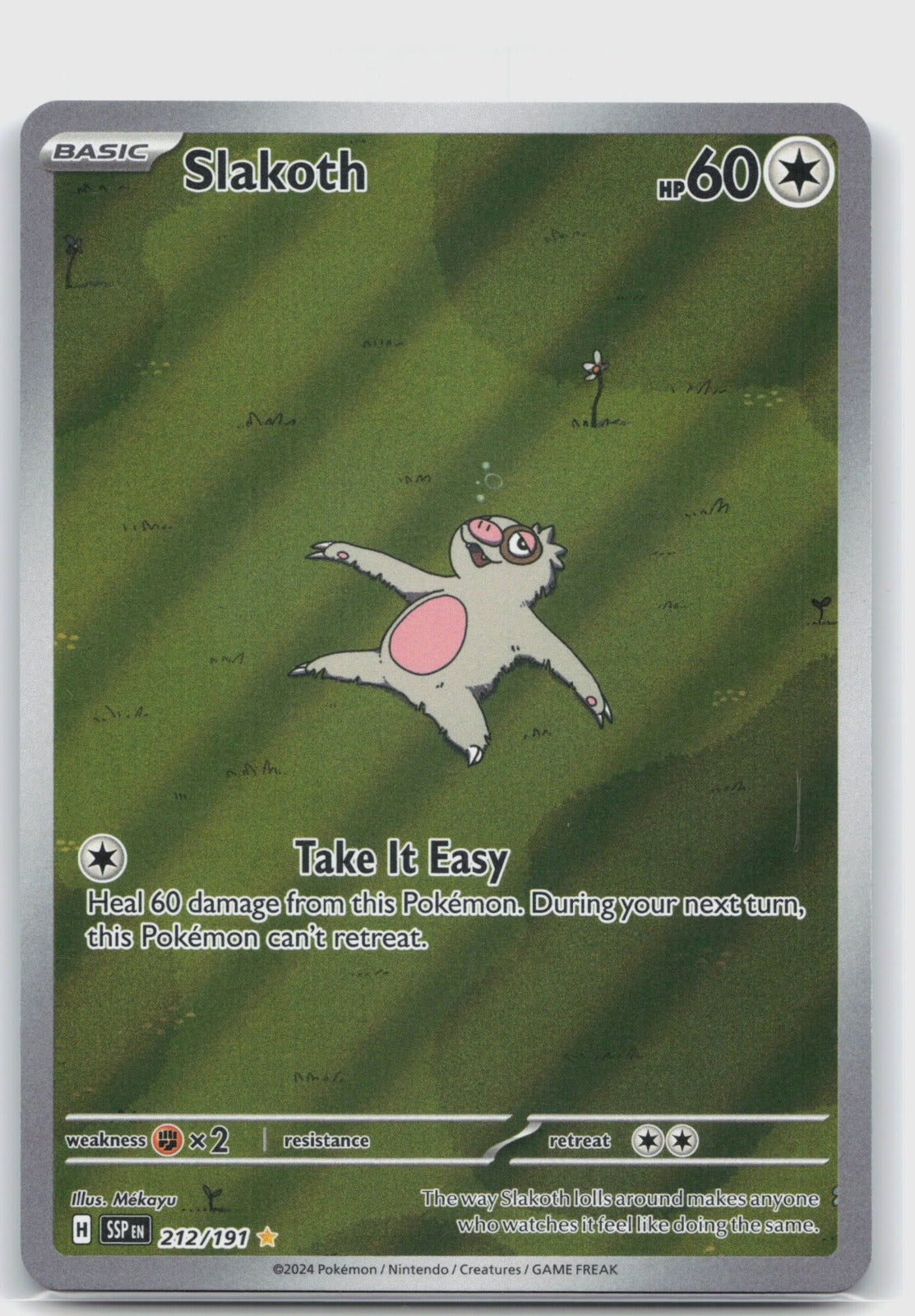 Slakoth Holo Illustration Rare SV08: Surging Sparks 212/191 NM