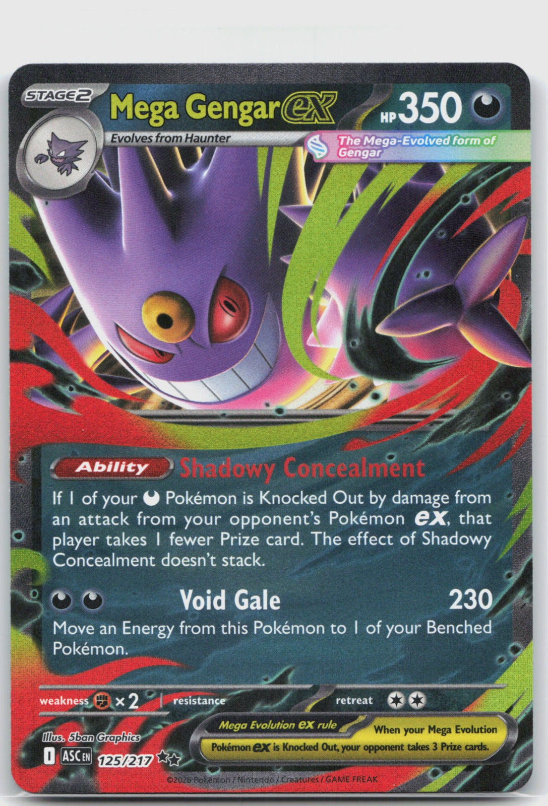 Mega Gengar ex Holo Double Rare ME: Ascended Heroes 125/217 NM