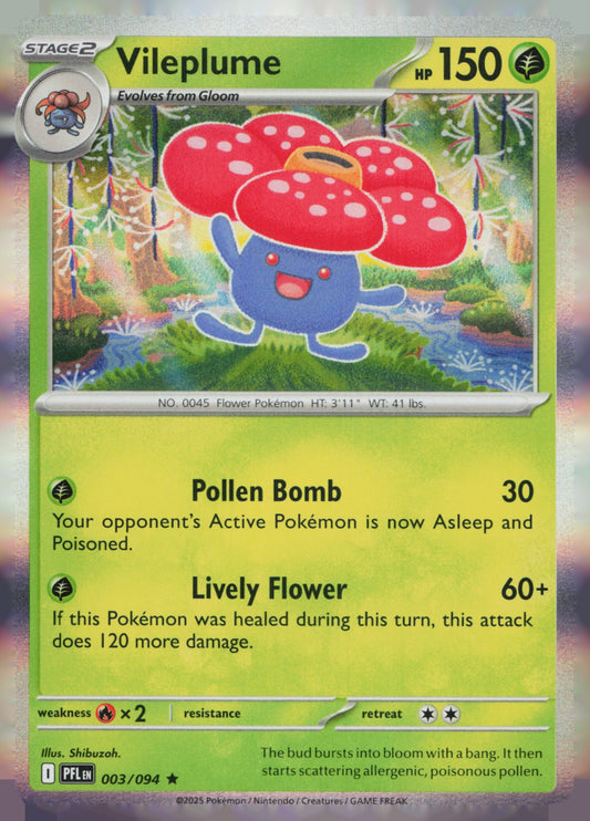 Vileplume Holo Rare ME02: Phantasmal Flames 003/094 NM