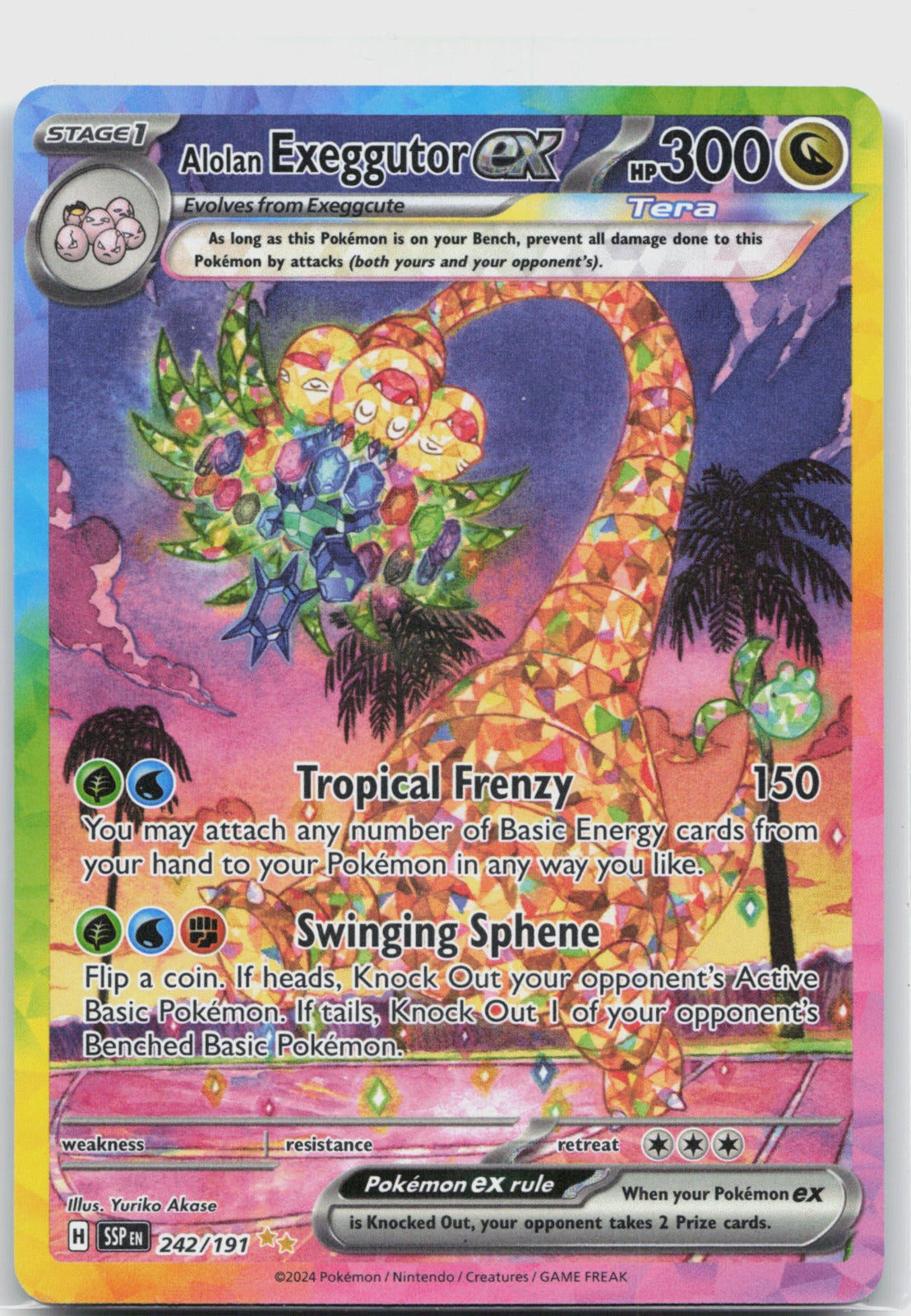 Alolan Exeggutor ex Holo Special Illustration Rare SV08: Surging Sparks 242/191 NM
