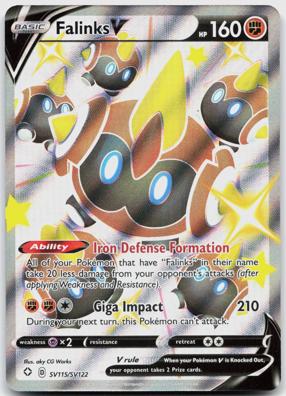Falinks V Shiny Holo Rare Shining Fates: Shiny Vault SV115/SV122 NM