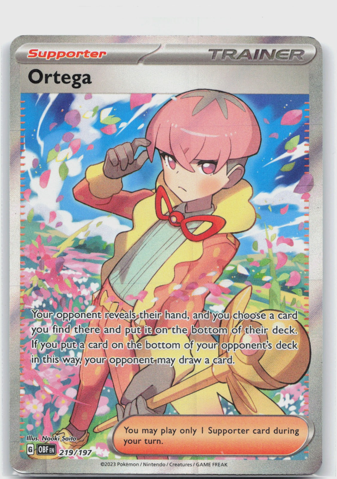 Ortega Holo Ultra Rare SV03: Obsidian Flames 219/197 NM