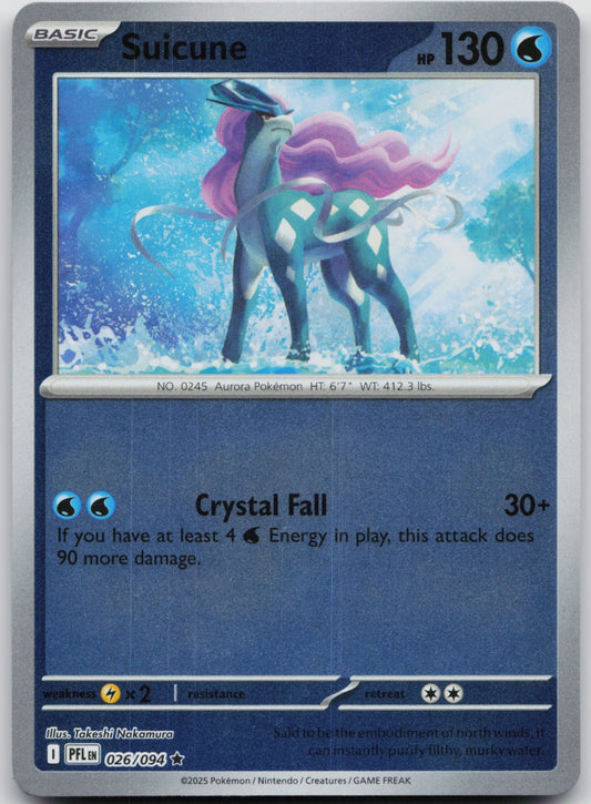 Suicune Reverse Holo Rare ME02: Phantasmal Flames 026/094 NM