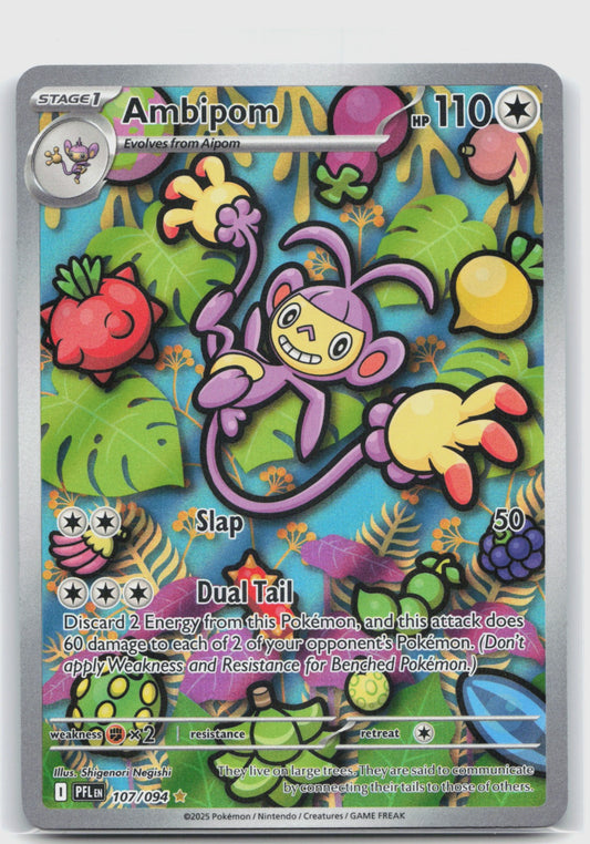 Ambipom Holo Illustration Rare ME02: Phantasmal Flames 107/094 NM
