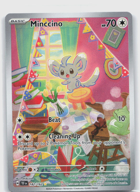 Minccino Holo Illustration Rare SV05: Temporal Forces 182/162 NM