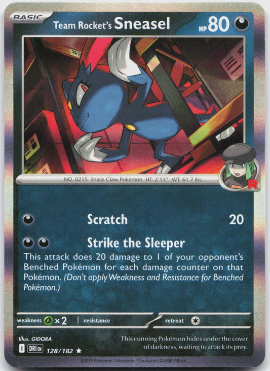 Team Rocket's Sneasel Holo Rare SV10: Destined Rivals 128/182 NM