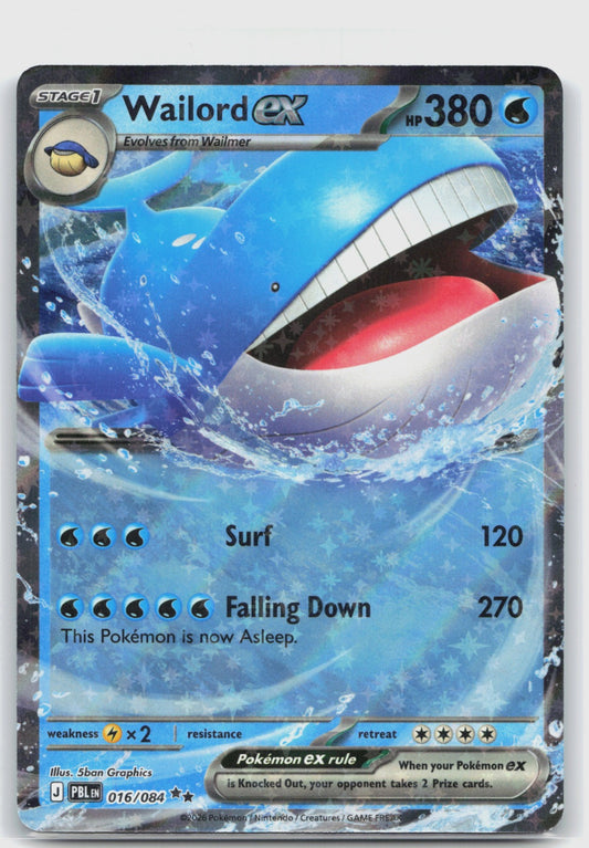 Wailord ex Holo Double Rare ME05: Pitch Black 016/084 NM