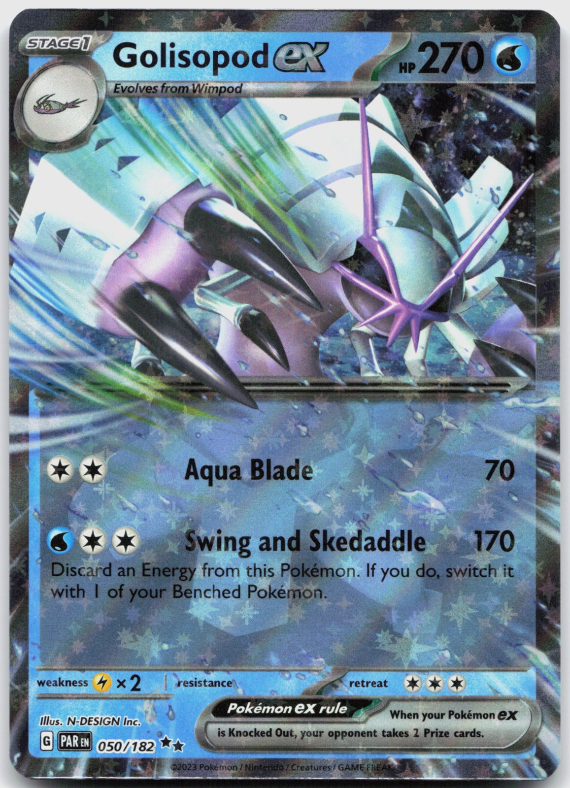 Golisopod ex Holo Double Rare SV04: Paradox Rift 050/182 NM