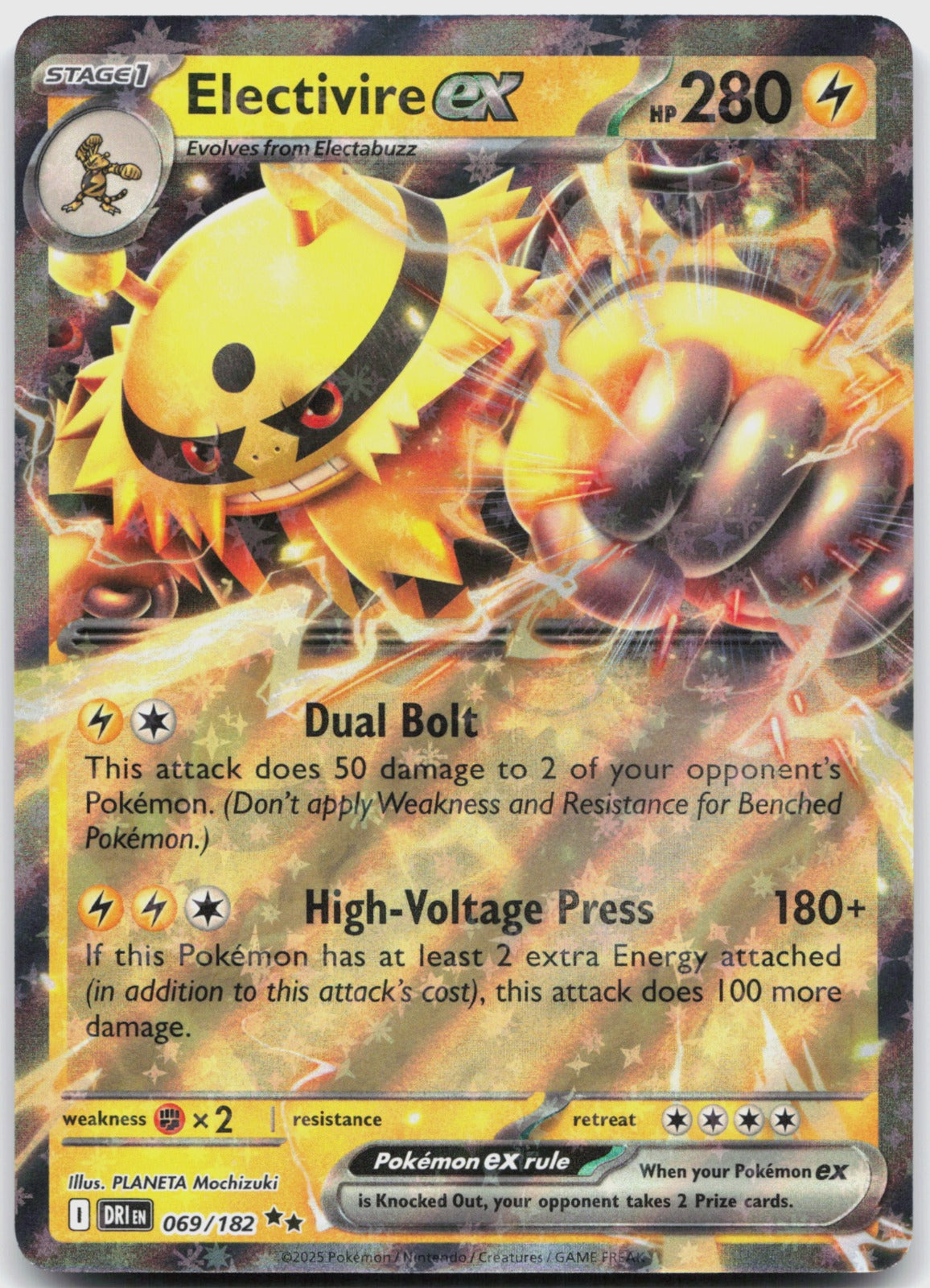 Electivire ex Holo Double Rare SV10: Destined Rivals 069/182 NM