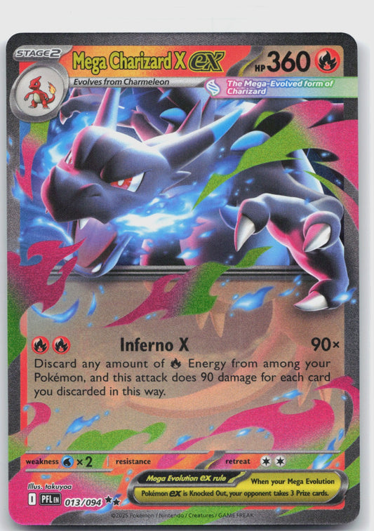 Mega Charizard X ex Holo Double Rare ME02: Phantasmal Flames 013/094 NM