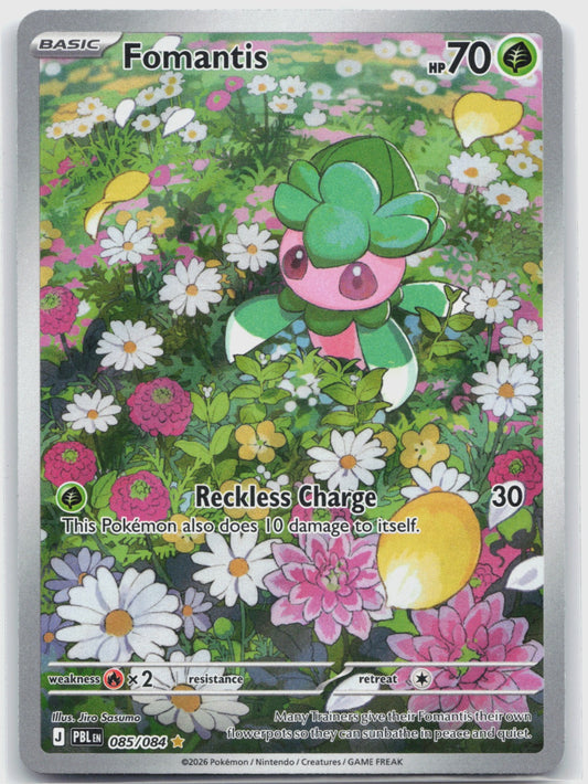 Fomantis Holo Illustration Rare ME05: Pitch Black 085/084 NM