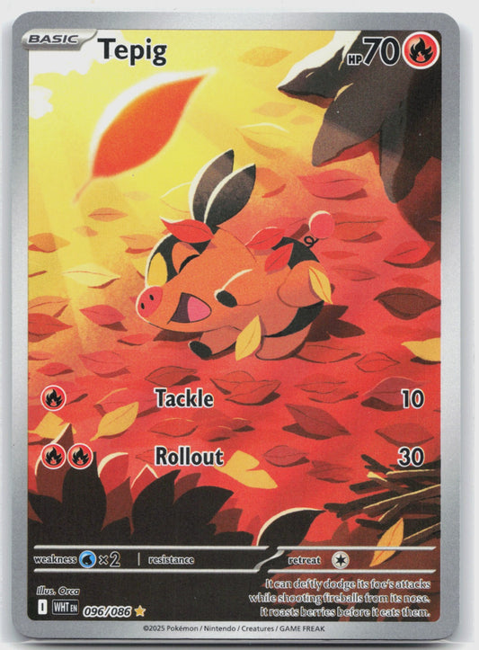 Tepig Holo Illustration Rare SV: White Flare 096/086 NM