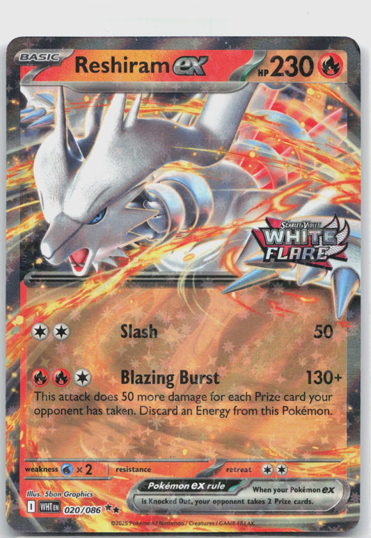 Reshiram ex (White Flare Stamped) Holo Double Rare Miscellaneous Cards & Products 020/086 NM