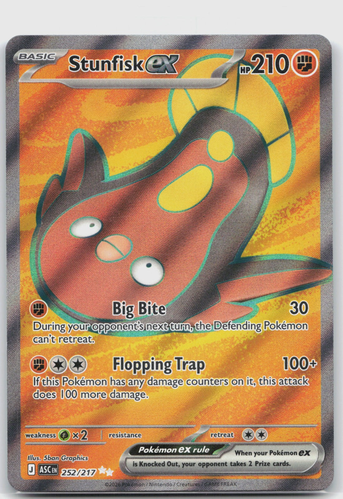 Stunfisk ex Holo Ultra Rare ME: Ascended Heroes 252/217 NM