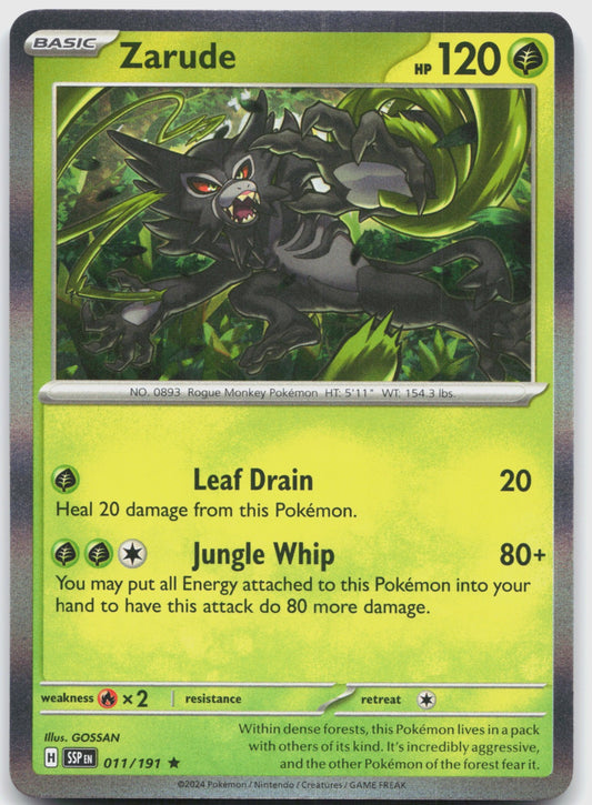 Zarude Holo Rare SV08: Surging Sparks 011/191 NM