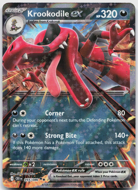 Krookodile ex Holo Double Rare ME04: Chaos Rising 055/086 NM