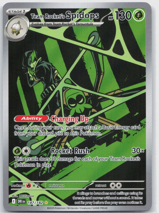 Team Rocket's Spidops Holo Illustration Rare SV10: Destined Rivals 187/182 NM