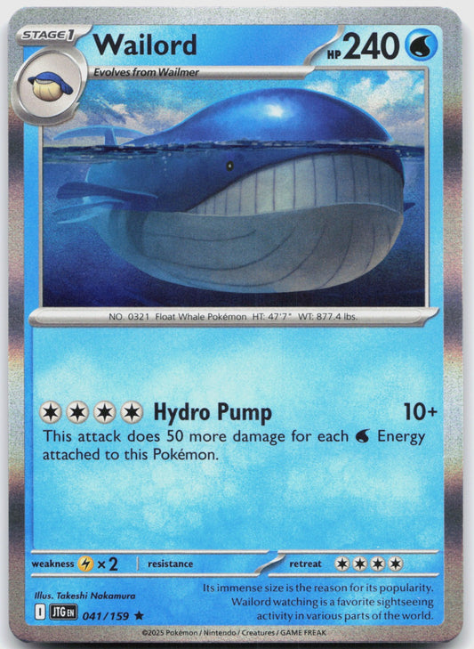 Wailord Holo Rare SV09: Journey Together 041/159 NM