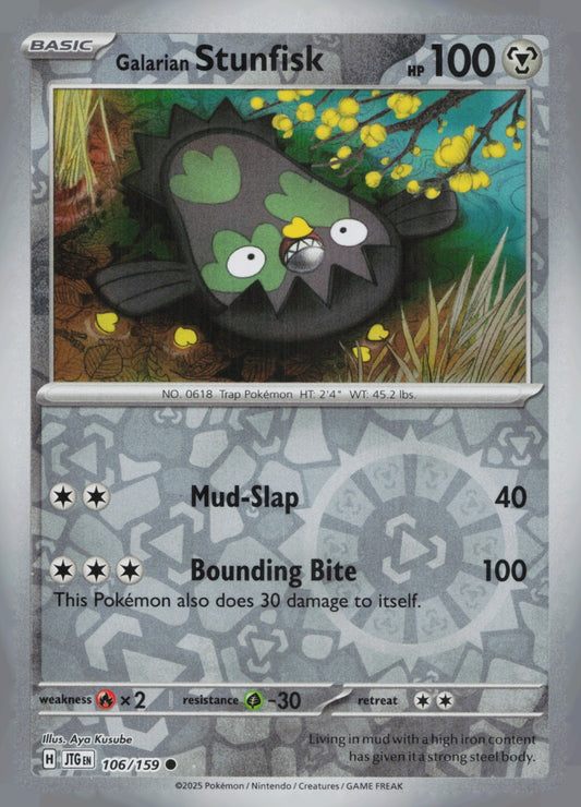 Galarian Stunfisk Reverse Holo Common SV09: Journey Together 106/159 NM