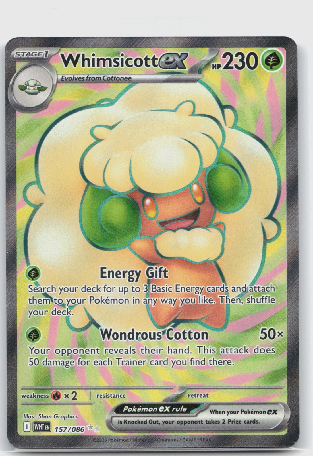Whimsicott ex Holo Ultra Rare SV: White Flare 157/086 NM
