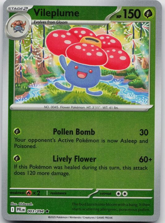 Vileplume Reverse Holo Rare ME02: Phantasmal Flames 003/094 NM