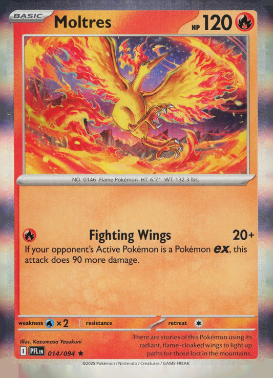 Moltres Holo Rare ME02: Phantasmal Flames 014/094 NM
