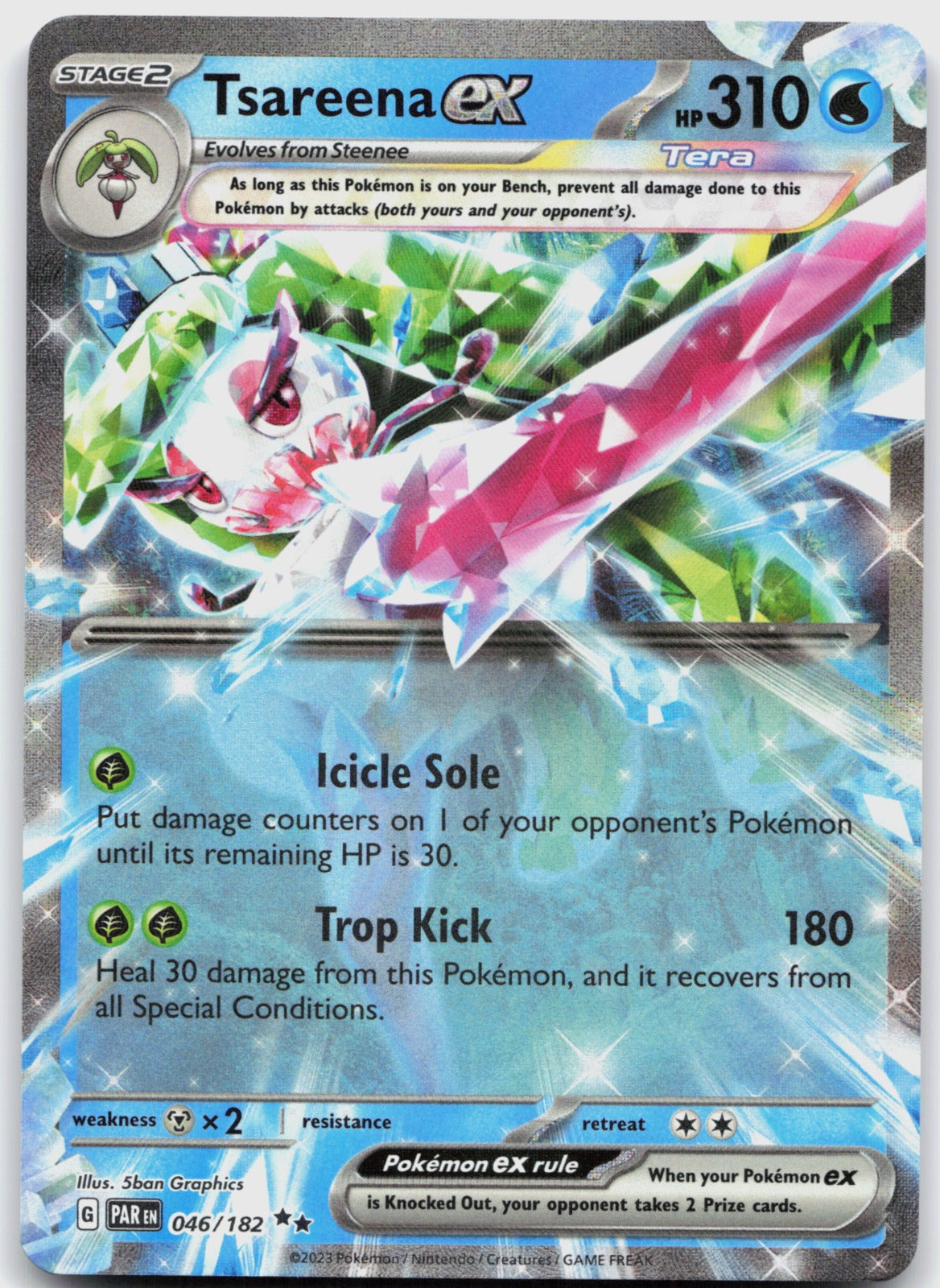 Tsareena ex Holo Double Rare SV04: Paradox Rift 046/182 NM