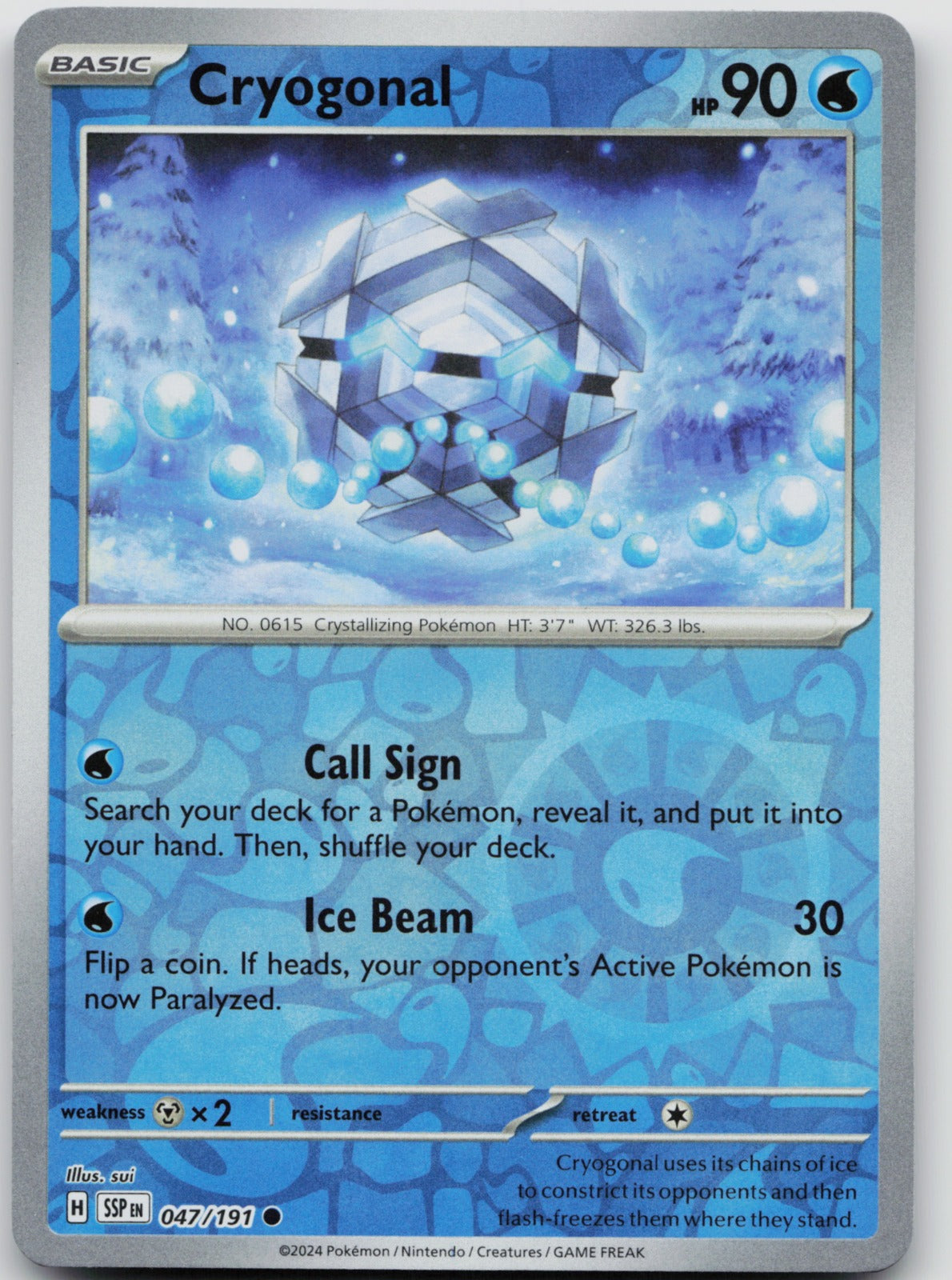 Cryogonal Reverse Holo Common SV08: Surging Sparks 047/191 NM