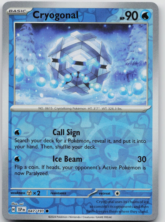 Cryogonal Reverse Holo Common SV08: Surging Sparks 047/191 NM