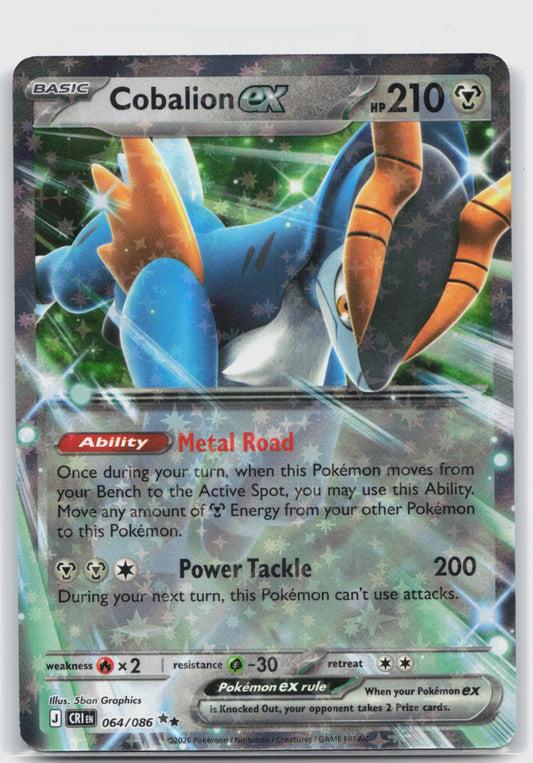 Cobalion ex Holo Double Rare ME04: Chaos Rising 064/086 NM