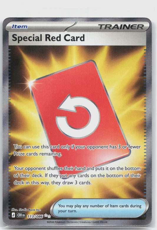 Special Red Card Holo Ultra Rare ME04: Chaos Rising 113/086 NM